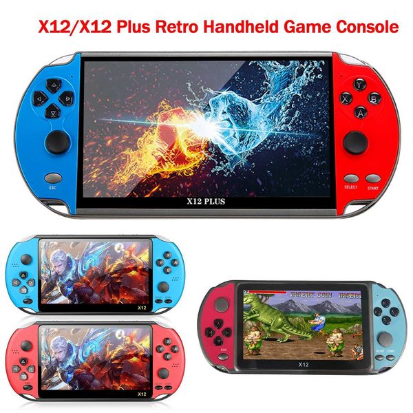 X12-X12 Plus Retro Handheld Game Console 5.1-7.1Inch HD Sn Portable Audio Video Player Built-in 10000+ Classic GamesC250212