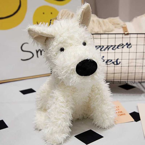 Simulation Kawaii West Highland White Terrier Plush Toys Fluffy Animal Dog Dolls Stuffed Lovely Puppy Pillow Child Birthday Gift Y240817
