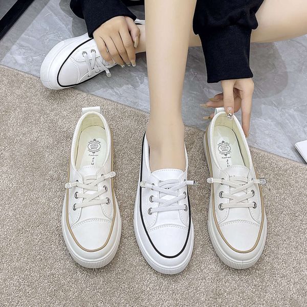 White Board Women&#039;s Spring Summer 2024New Flat Bottom Shallow Casual Sneakers Slip on Student Sports Walking Shoes Zapatos