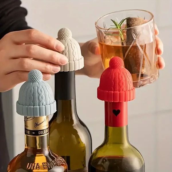 Silicone Wine Stopper Christmas Cap Bottle Sealing Cover Fresh Red Cork Champagne Kitchen Tools 250107