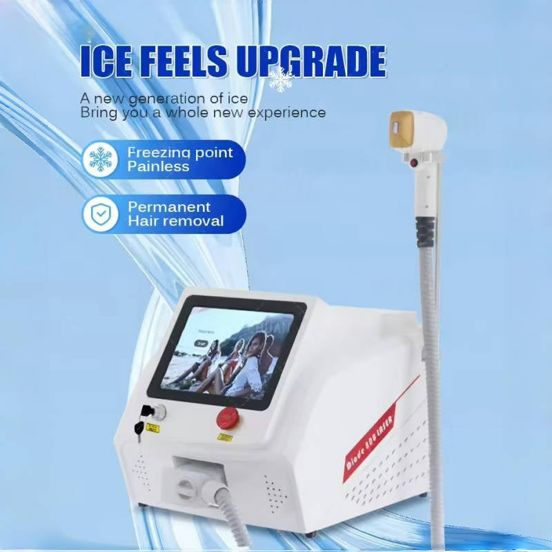 Diode Laser Epilator Permanent Hair Removal Laser 3 wavelength 755nm 808nm 1064nm Painless Hair Removal Freezing Point Cooling System 3500W