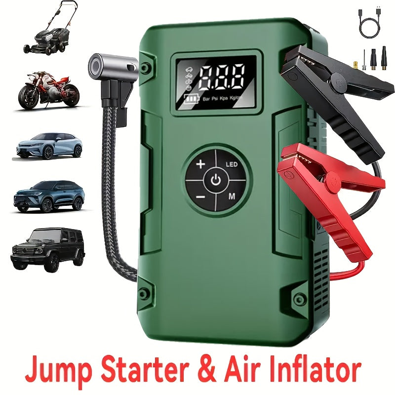 TEMU 9000a Multi-functional Emergency Supply With Air Pump, 150psl Portable Car Battery Starter, Digital Tire Inflator, Portable Vehicle Battery