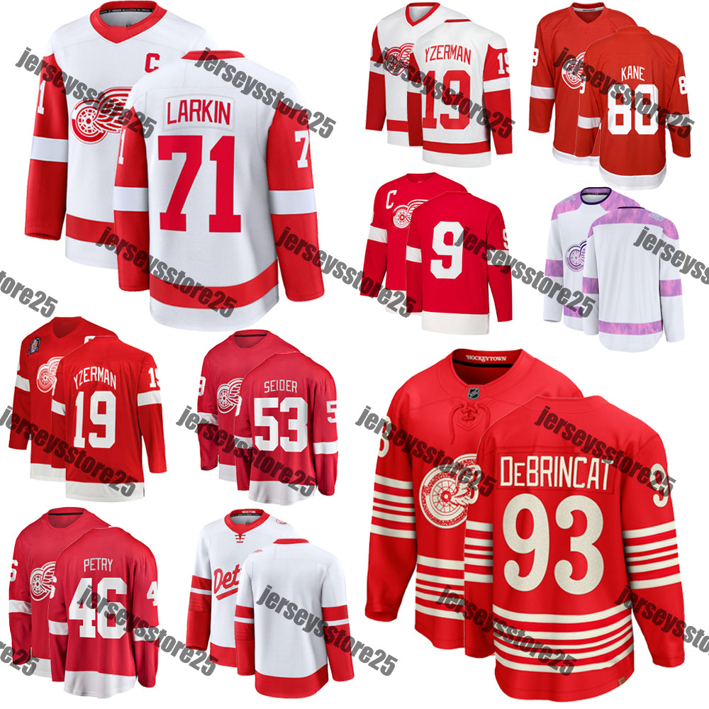 Detroit Red Wingss Jersey Alex DeBrincat Hockey Jersey Lucas Raymond #88 Kanes #71 LarkinC Stadium Series Jersey #18 Copp #34 Lyon #3 Holl #35 Husso