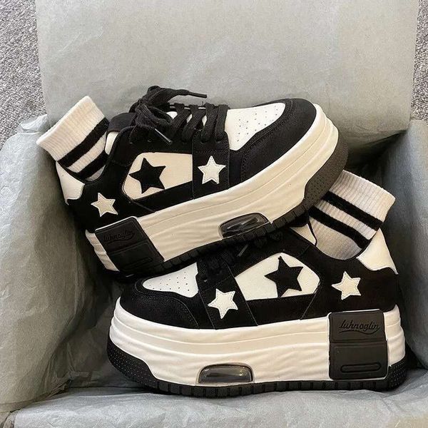 Fashion Women Sneakers Spring New Skateboard Trains Ladies Tennis Shoe Casual Lace-up Platform Vulcanized Shoes Versatile