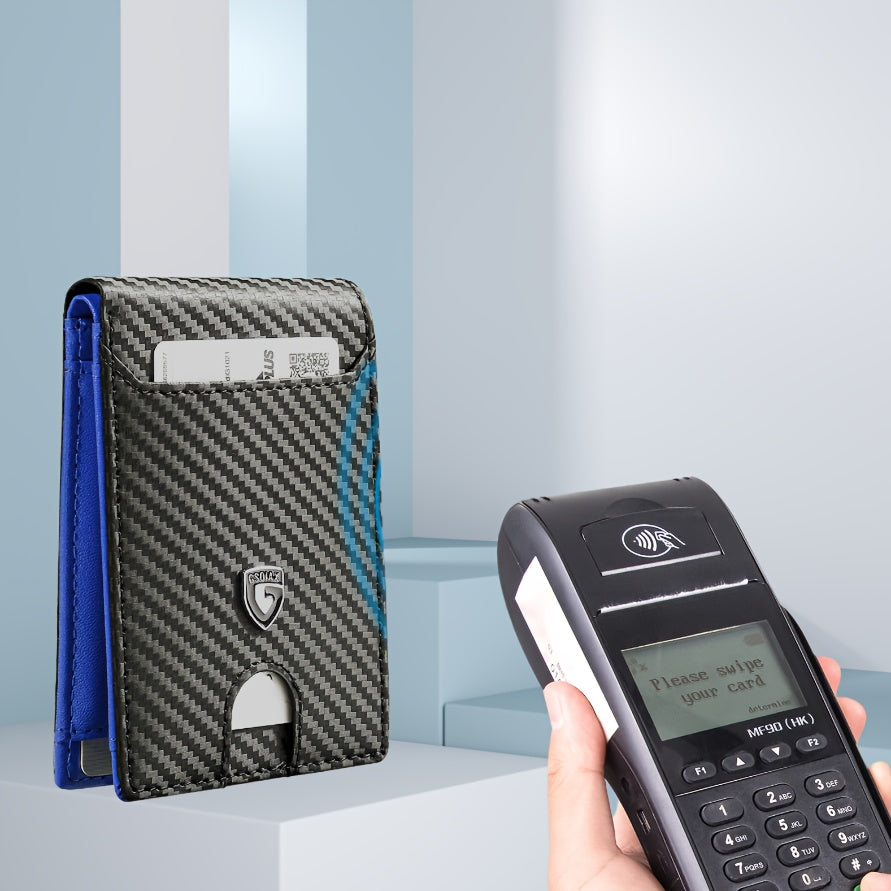 TEMU 1pc Minimalist Men's Wallet Rfid Blocking Ultra-thin Bifold - Credit Card Holder With Multiple Slots And , Business And Everyday Use | Sleek