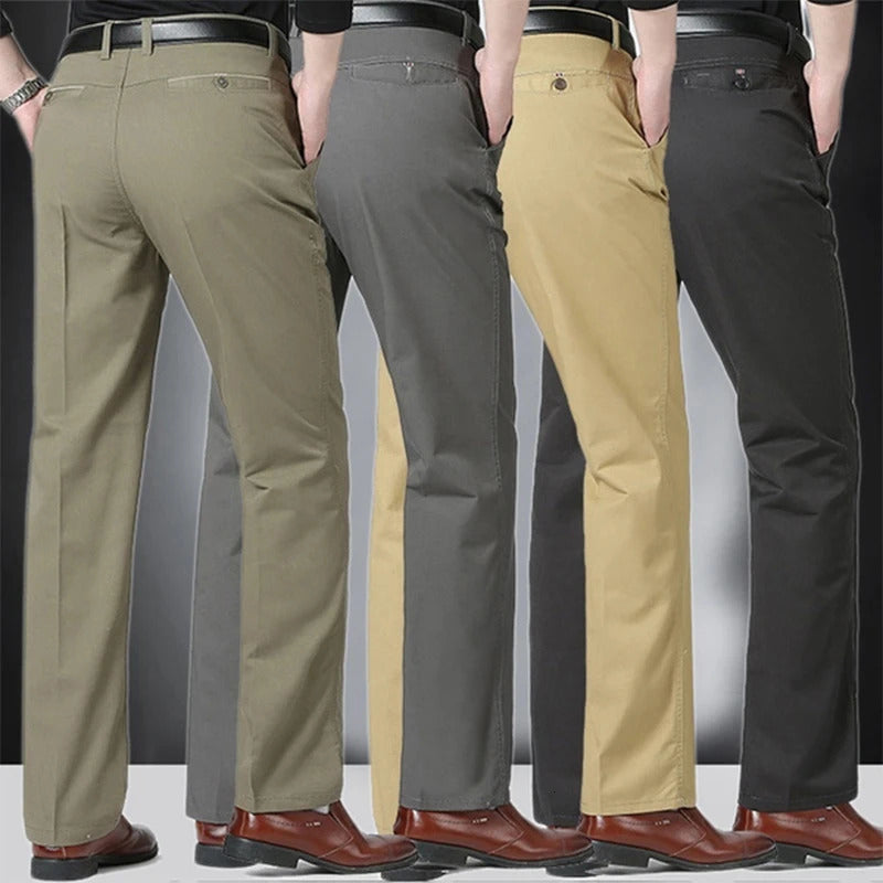 Men Classic Style Lightweight Soft Business Casual Straight Pencils Pants Solid Color Fashion Street Wear Jeans 240415