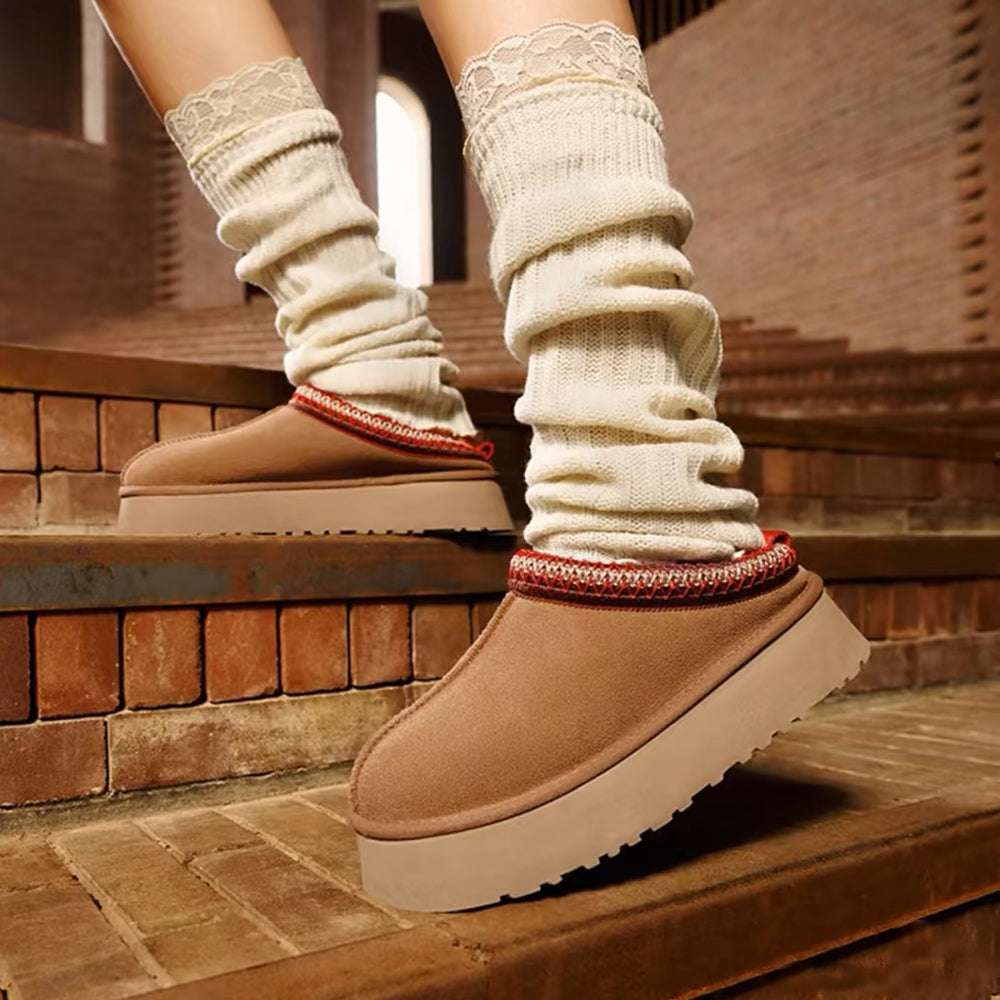 Tasman tazz slippers platform classic ultra mini winter snow boots women suede sheepskin fur fluffy wool mules warm Slip-on sandals shoes mustard se