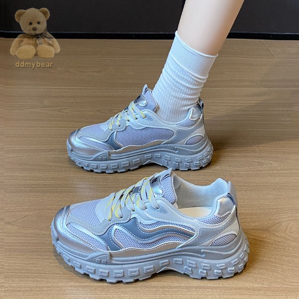 Ddmybear Dad&#039;s For Women, 2024 Autumn New Style, Thick Height Increasing, Short Stature, Durian Sole, Versatile Casual Sports Shoes Chi