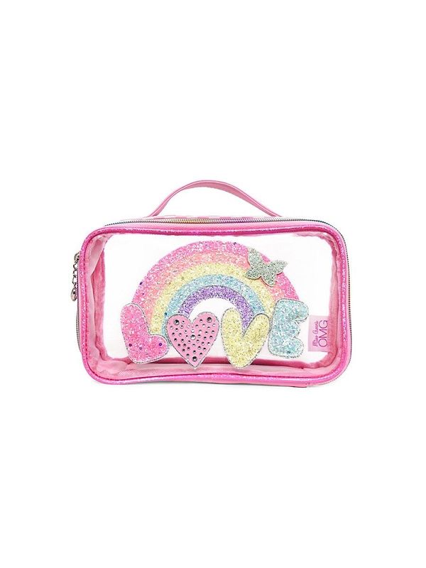 Girl's Love Rainbow Clear Pouch - Bubble Gum