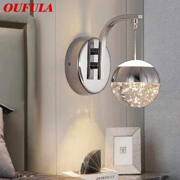 OUFULA Crystal Wall Light Nordic Simple Bubble Sconce Light LED Fixture used for home bedroom decoration B240808