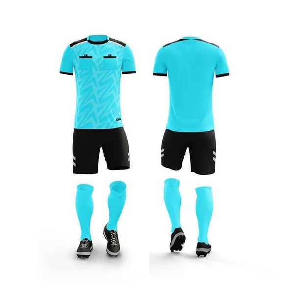 Professional Football Jerseys 2023 Mens Referee Uniforms Short Pocket Soccer Tracksuits Thailand Referee Judge Sportswear PrintW241020