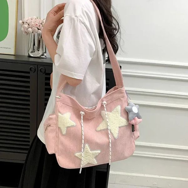 Girls Cute Star Print Shoulder Women Japanese Casual Fashion Crossbody Bag Y2k Streetwear Tote Bags for College Student