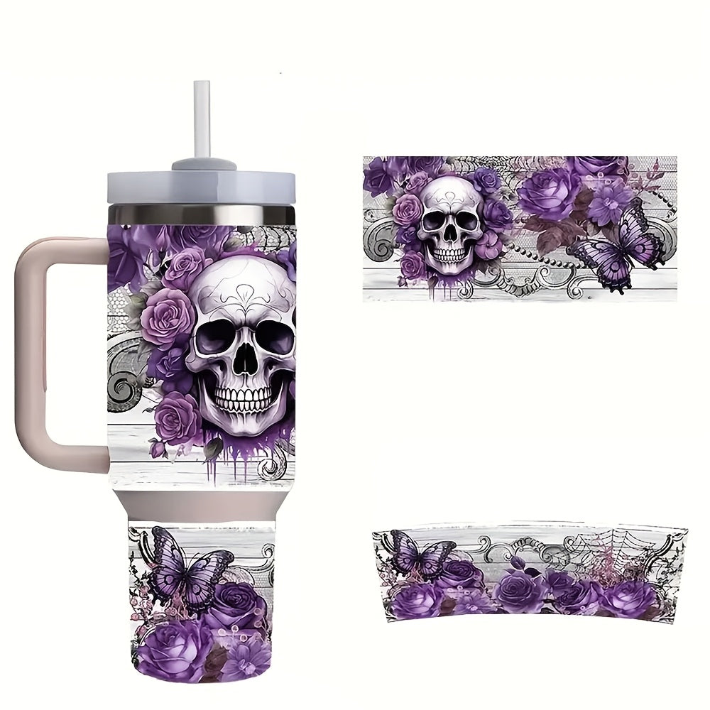 TEMU 2pcs Purple And Bottle Transfer Paper Uv Dtf Transfer Transfer Paper - Waterproof & Diy Decal For 40oz - Waterproof And Resistant Pvc Diy