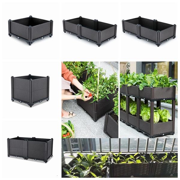 Assembled Vegetables Grow Pot Raised Garden Bed Veg Planting Box Large Rectangular Flower Pots Indoor Balcony Crop Planters 240520