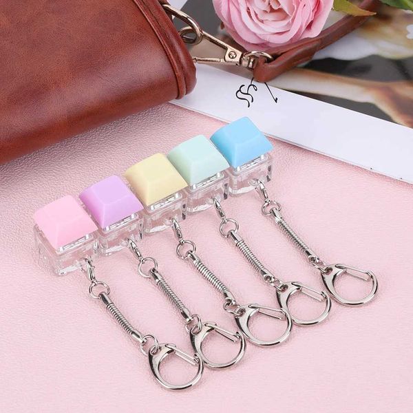 10PCS Decompression Toy Keyboard Fidget Keychain Key Keyboard Decompression Toys DIY Mechanical Keyboard Keychain Button Stress Relief Gifts