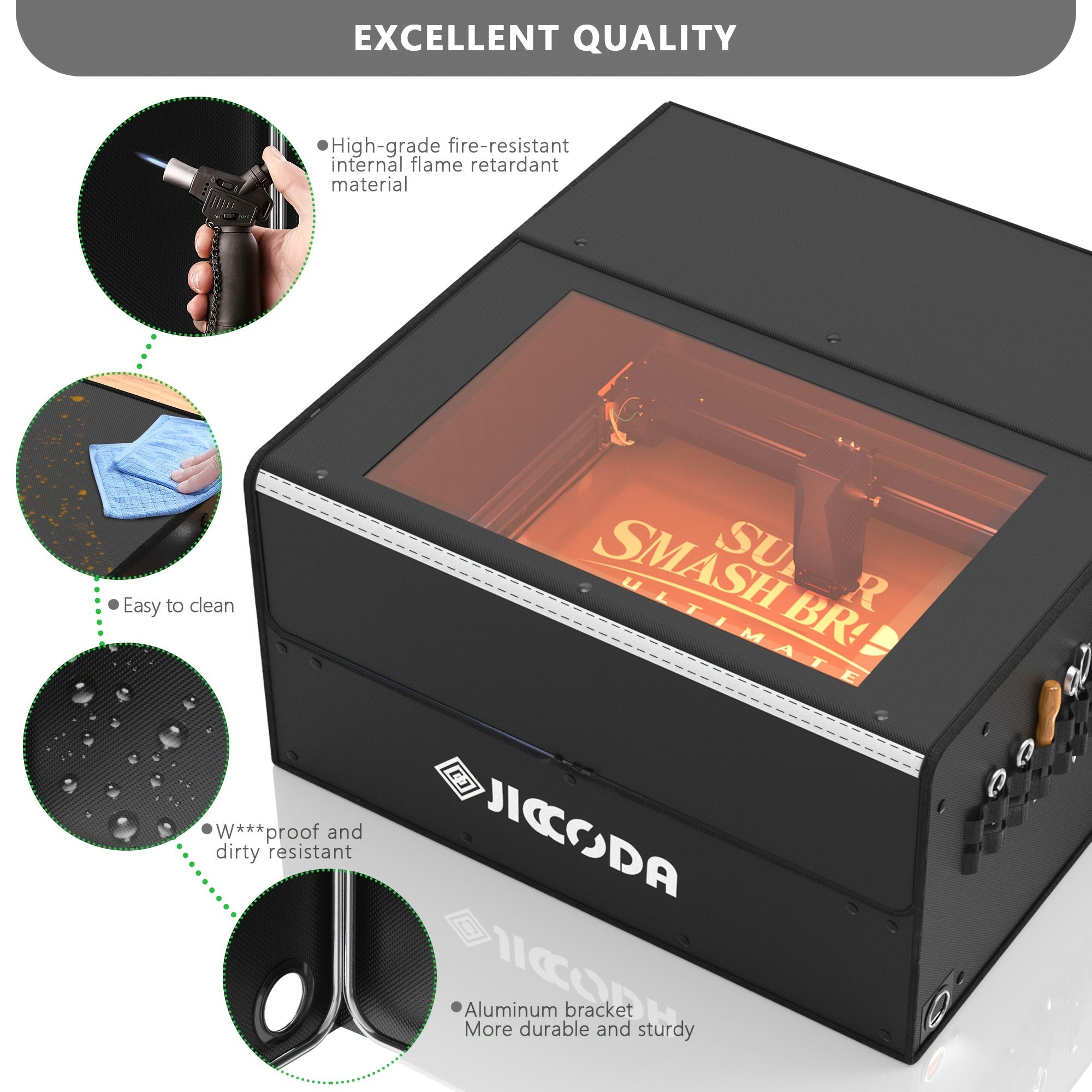 TEMU Laser Engraver Textile Enclosure Cover With Exhaust Fan, Laser Cutter Machine Flame Retardant, Fireproof And Dustproof Smoke Isolating 99% Of ,