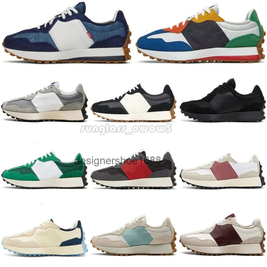 And Womens Designer Running Shoes Black Leather Quartz Gray Sea Salt White Brown Olive Pink Blue Purple Mens Outdoor Sneakers