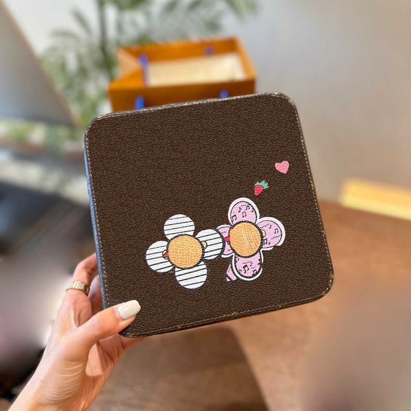 Vintage Brown Makeup Bag Luxury Womens Designer Tote Handbag Wash Pouch Make Up Bags Mens Wallet Leather Toiletry Shoulder Clutch Cosmetic B