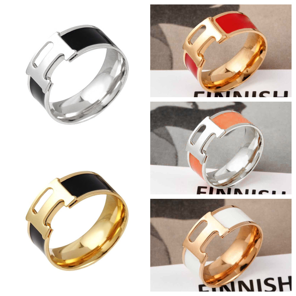gold rings for women designer jewelry designer ring 925 silver 18k stainless steel jewellery Minimalist rings Orange Red Colors black mens ring luxu