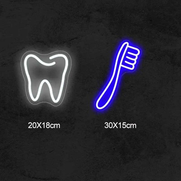 New Arrival Dentist Tooth Neon Sign Teeth Shop Toothbrush Dentists Office Room Decor Wall Decoration Business Sign USB Led Luminous Signs Z2