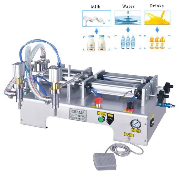 Pneumatic Electric Liquid Filling Machine Water-Milk-Juice Wine And Other Automatic Quantitative Double-head Filling Machine