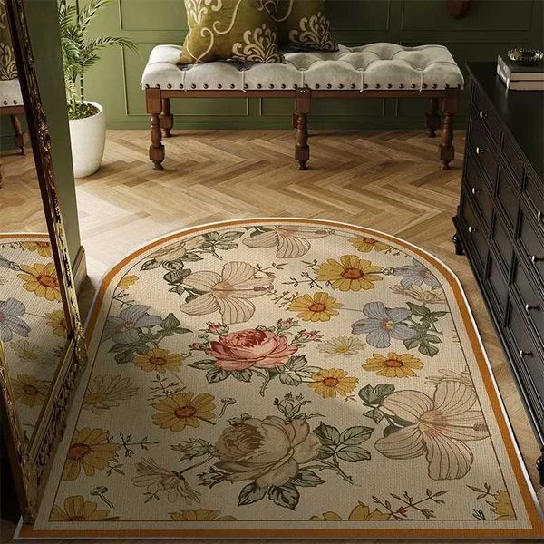 Carpets Entrance Door Mat Dustproof Carpet Bedroom Carpets Chair Floor Mat Flower Plant Home Decoration Rug Felpudo De Entrada J241113