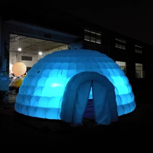 wholesale Giant tent And Shelters 5m White Inflatable Igloo tents With LED Lighting Dome Party Air For Event Show