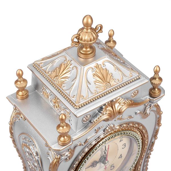 Vintage Style Plastic Table Clock Antique Home Hotel Decorative Desk Alarm Clocks(White)T250114