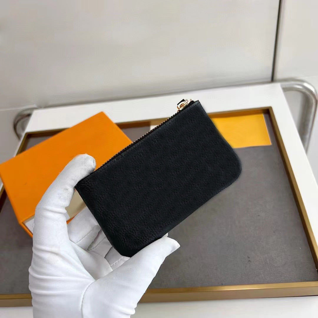 luxury designer With box Key Pouch Wallet Leather Card Holders Purse CLES Designer Fashion Women Men Key Ring Credit Coin Purses Mini Wallets Charm