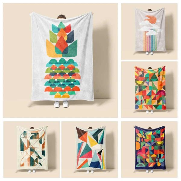 Home decoration plush Sofa blanket New Arrivals Colorful Cartoon Plants Cute on the bed fluffy soft blankets blanket for winteXJ240813