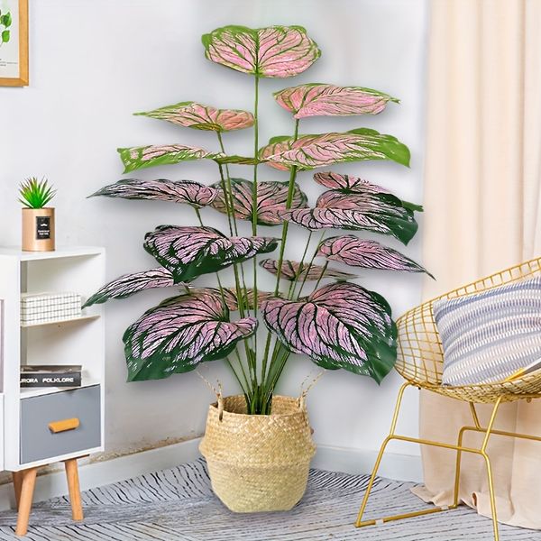 1 Piece 18 Large-Leaf Trcal Simulated Office Desk Potted Artificial Leaves for Garden Decorations Decorative Green Plants ph545 C4