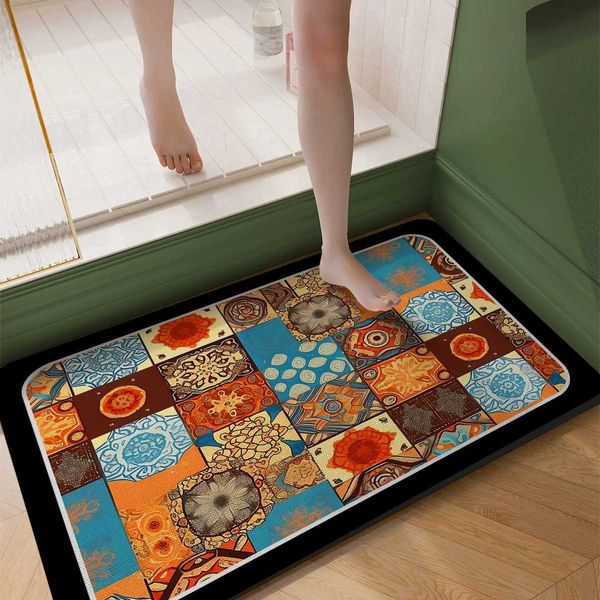 Bath Mat Absorbent Bathroom Carpet Non-slip Foot Mats Quick Dry Shower Rug Toilet Pad Doormat WashableC241227