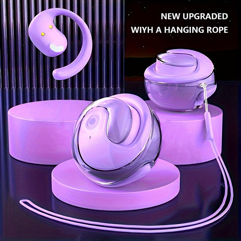 TEMU New Upgraded Small Coconut Ball Smart Earphones, Tws Wireless Headphones, High-definition Voice, Smart Noise Reduction, With Charging Box And