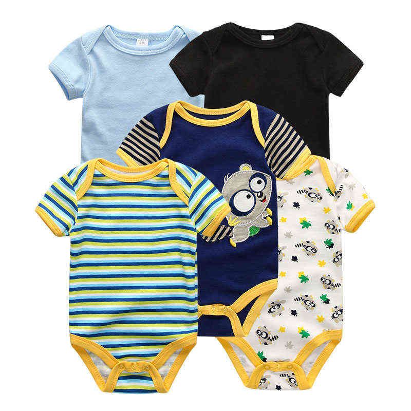 K457 born Boy Clothes 5Pcs Star Print Infant Bodysuit Casual Baby Girl Summer Jumpsuits Set Kids Baby&#039;s Costumes ropa para bebes