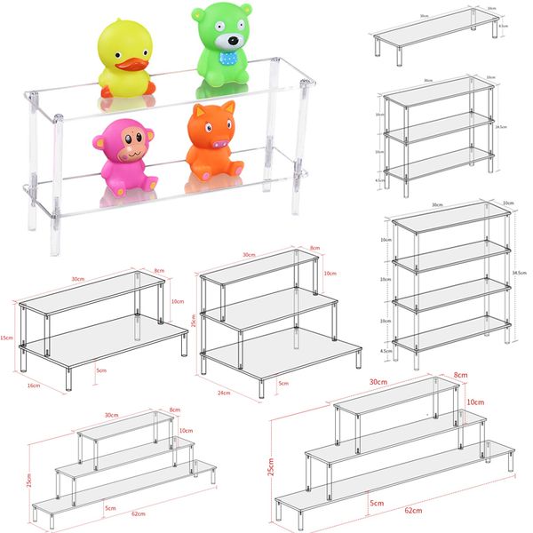 Storage Holders Racks Clear Acrylic Display Riser Stand for Funko POP Figures Cupcake Cosmetic Perfume Clay Doll Jewelry for Display Stand O