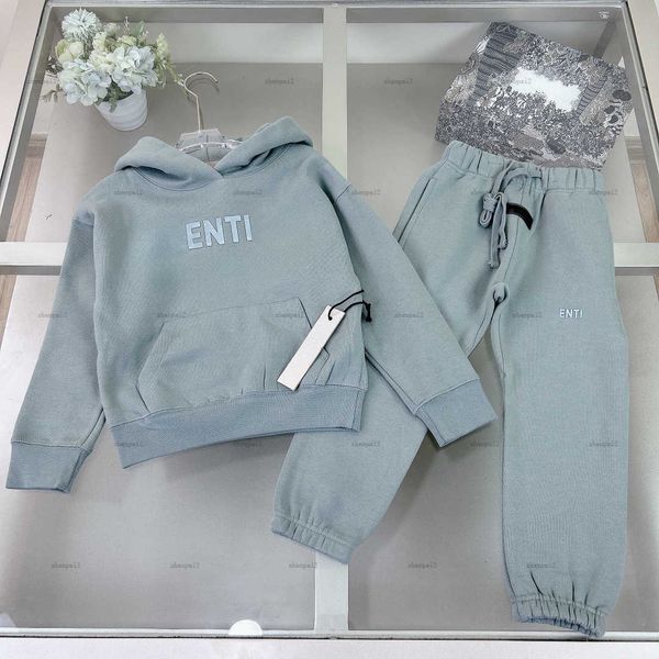 Luxury baby Hoodie set Autumn Tracksuits child Sweater suit Kids designer Clothes Letter logo printed hoodie and lace-up sweatpants