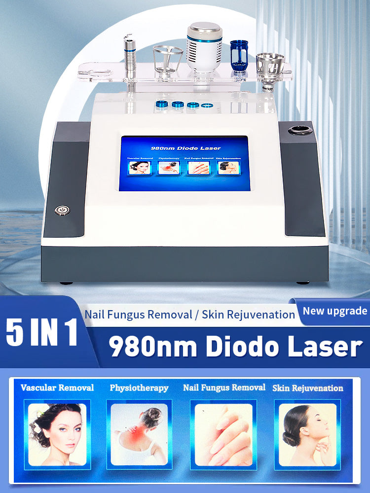 980NM Spider Veins Remove Nail Fungus Vessel Vascular Removal Device 60W diode Laser Machine Physiotherapy Facial And Skin Care High Quality