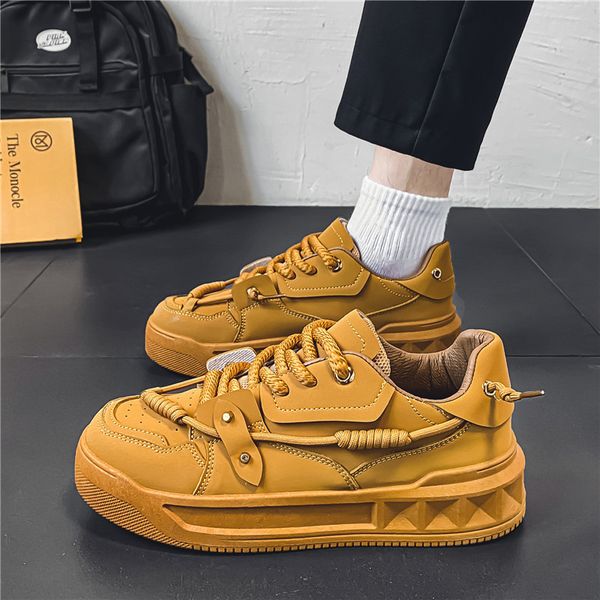 Brown Fashion Casual Sneakers Comfortable Low-top Skateboarding Men Platform Sports Shoes Trainers atillas de skate a093