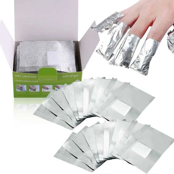 Foil nail packaging -100 pieces of gel nail polish removal foil packaging used for nail soap gel removal with cotton pad to remove nail poli