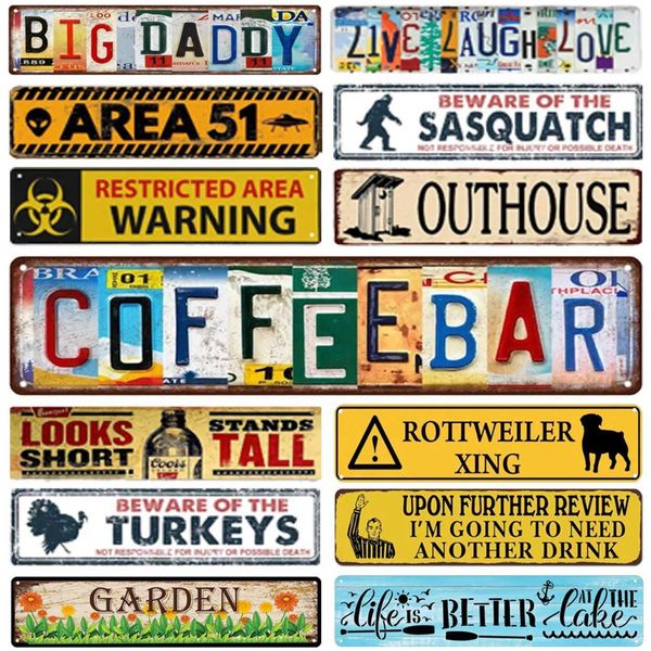 Retro Metal Tin Signs Instagram Style Coffee Bar Street Signs Amusement Park Scenic Retro Road Signs Country Retro DecorativeXJ241010