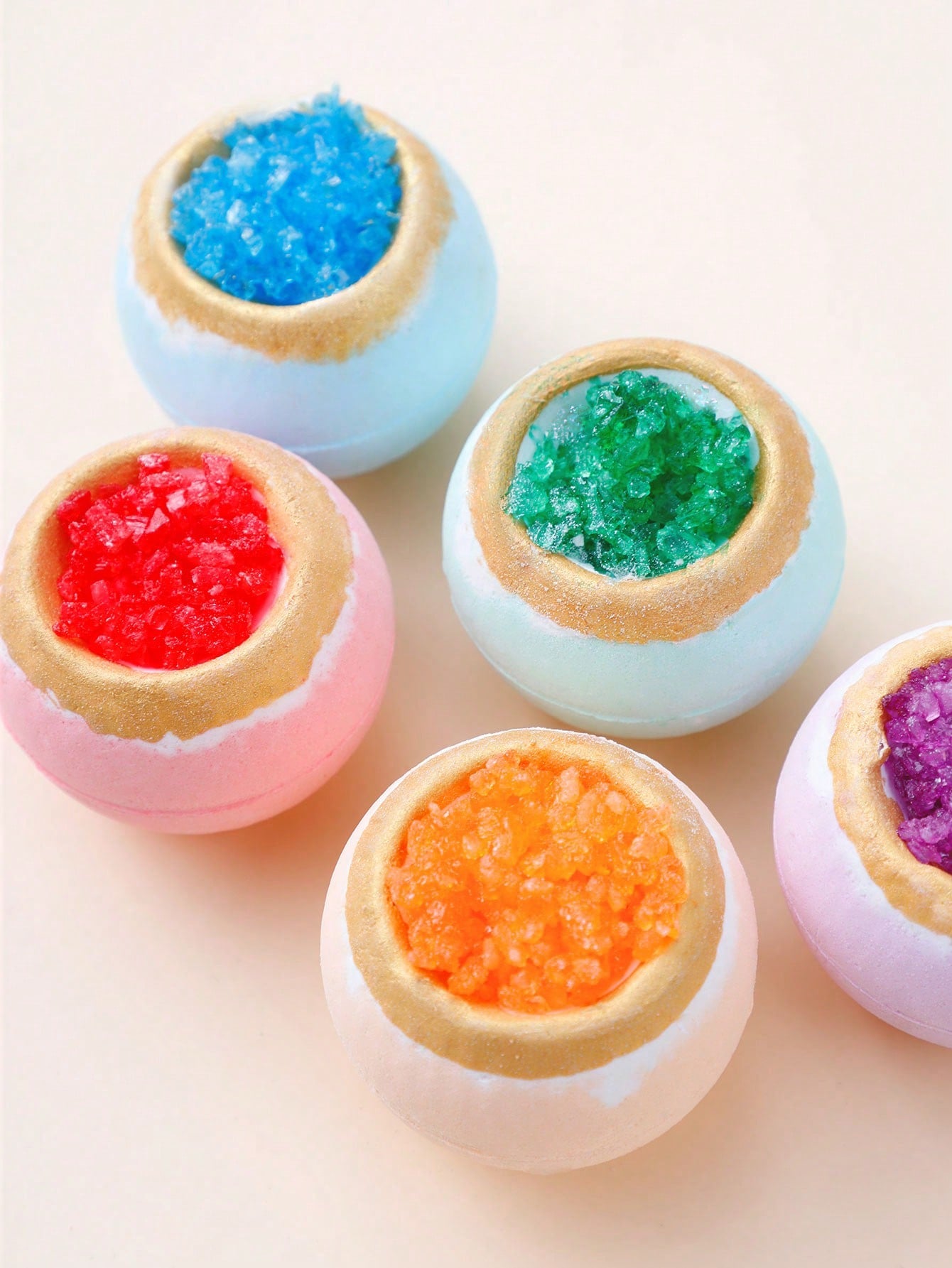 Creative Pink Gold Sea Salt Scented Bath Bomb - A Refreshing New Experience