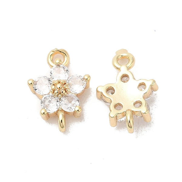 Charms de conector de enlace de latón con vidrio