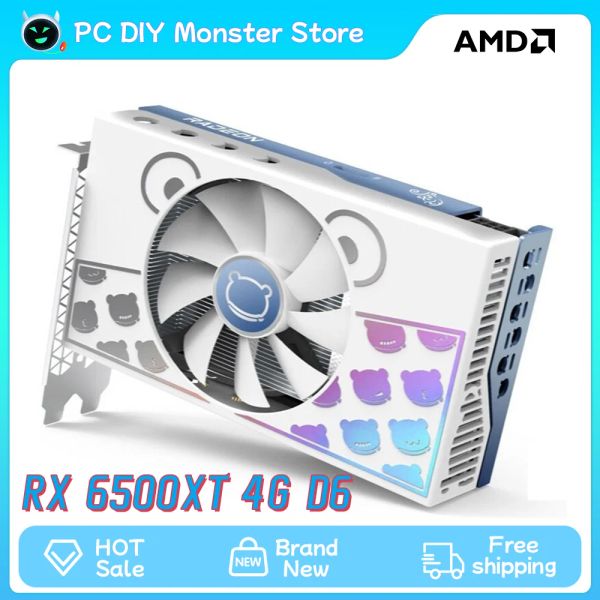 RX 6500XT 4G D6 Game Graphic Card plates placa de Video Card Board 4G-64bit-GDDR6 RX6500XT Memory 18Gbps GPU geforce PC Computer