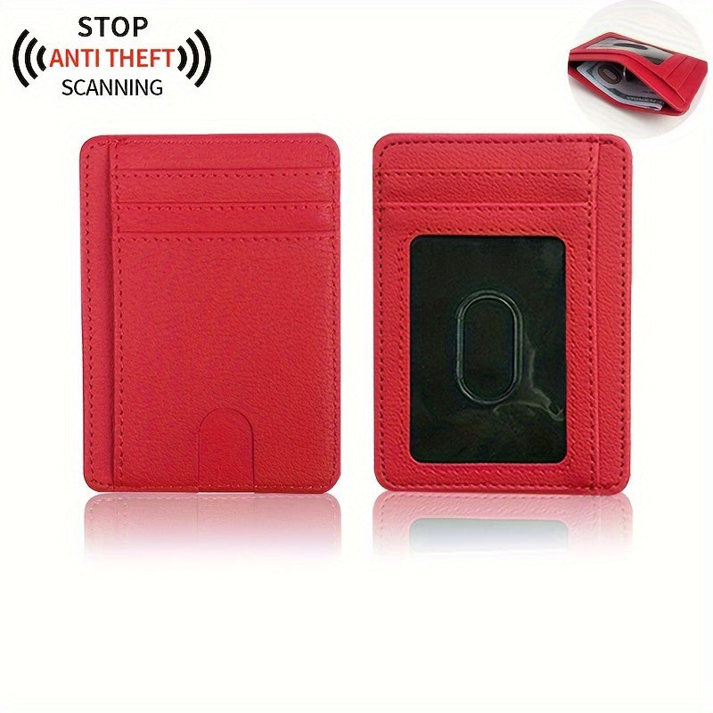 TEMU Blocking Card Holder, Portable Pu Leather Card Holder