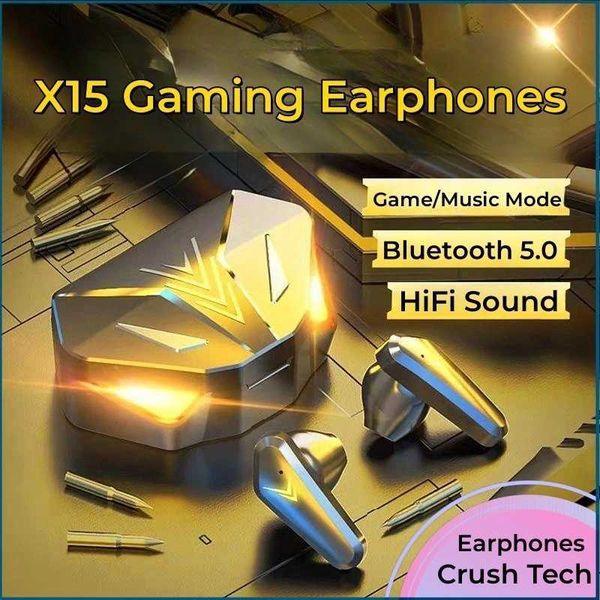 X15 TWS Gaming Earbuds Wireless Earphones With Mic Bass Au Sound Positioning 9D Stereo Music HiFi set For Gamer Z241218