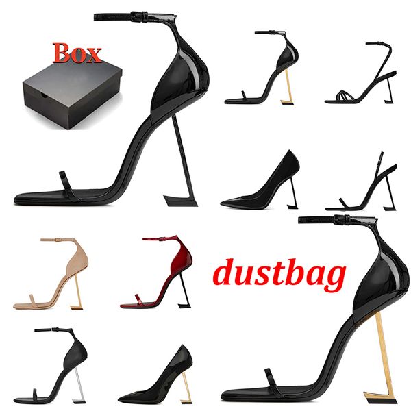 with box designer high heels women Dress Shoes patent leather black gold nude silver womens lady girl sandals party wedding office pumps