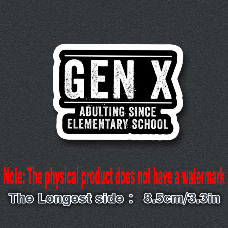 TEMU Adulting Since Elementary School Vinyl Sticker, Durable Decal For Car Bumper, Laptop, Water Bottle, Books, And More, Retro Style Adhesive Label