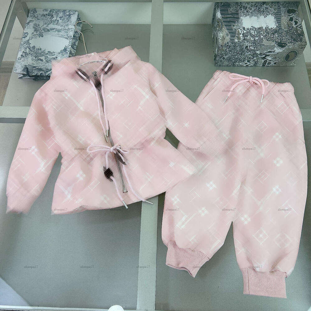 Top baby Coat set Pink design Tracksuits Kids designer Clothes Hooded jackets and casual pants A958X26N211