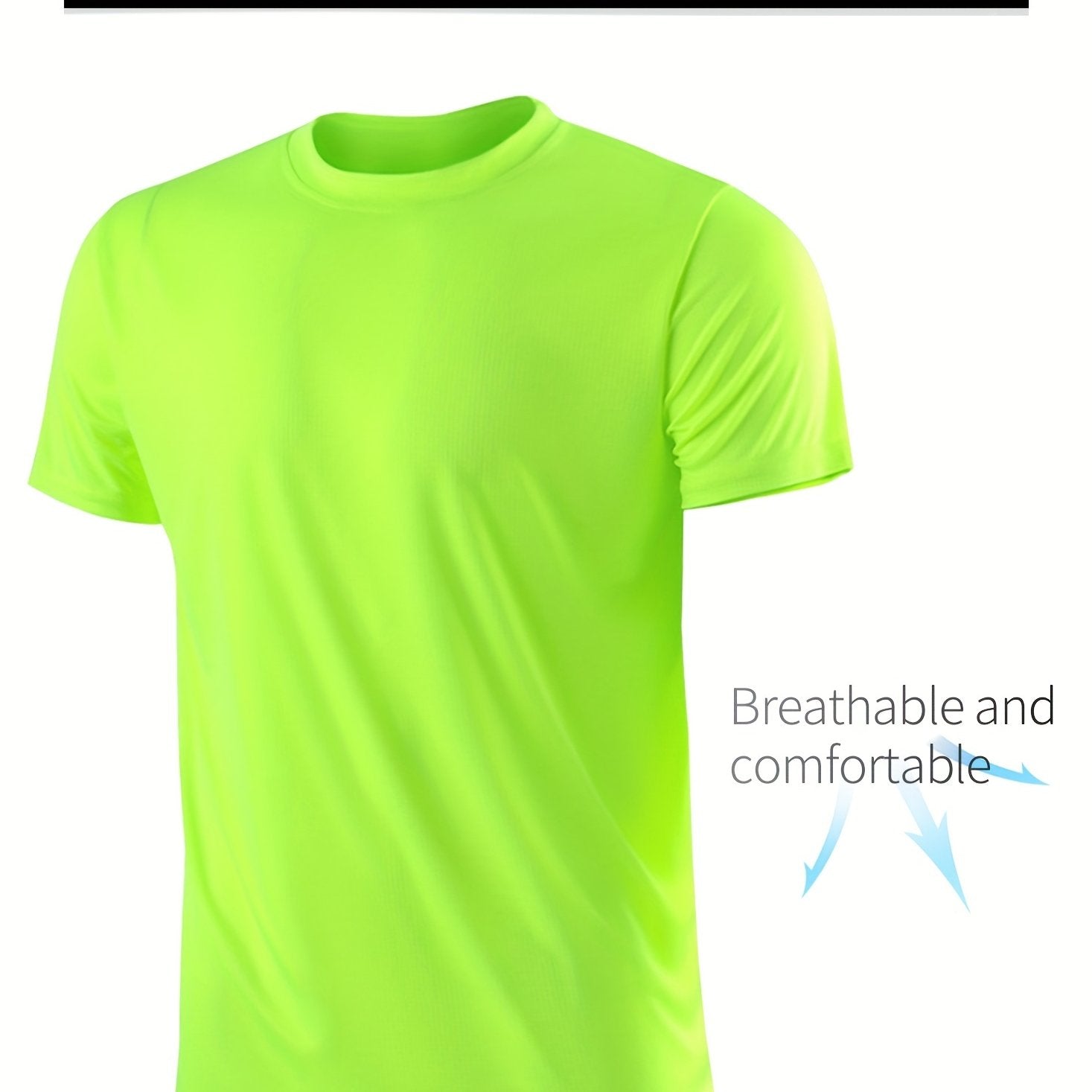 TEMU Men's Ultra-thin Quick-dry Fitness Running T-shirt, Stylish Casual Workout Set With Short Sleeve Top