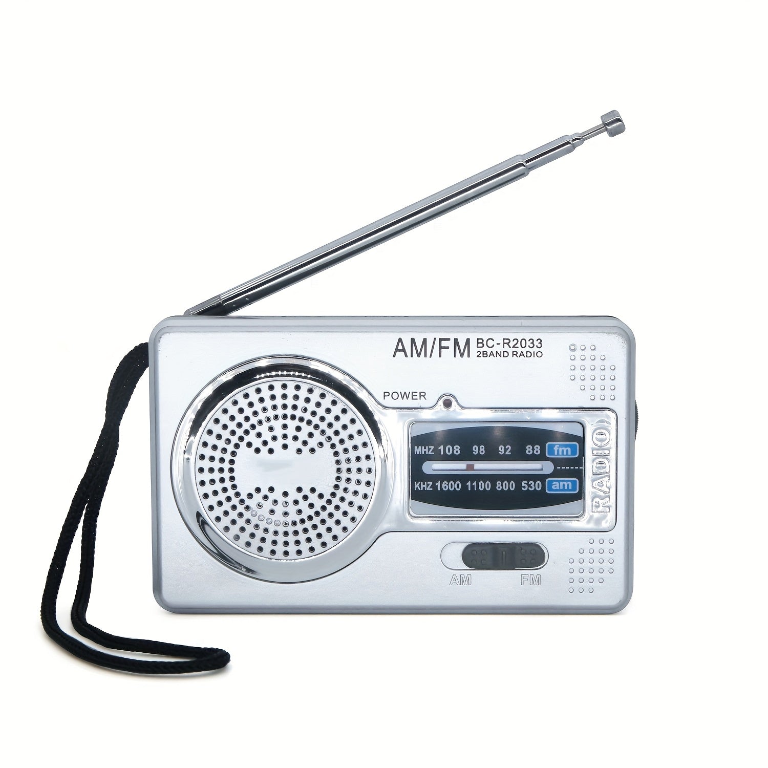 TEMU Retro Pocket Am Fm Radio - Compact, Battery-powered Transistor With Dsp Chip, Loud Speaker & Headphone Jack, , Silvery Gray